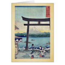 Zugang zu Enoshima in Sagami durch Ando, Hiroshige Grußkarte