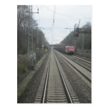 Zuggleise mit Bahn Postkarten