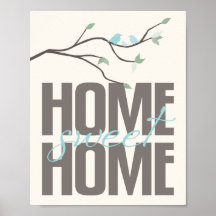 Zuhause-süßer Zuhause-Kunst-Druck Poster
