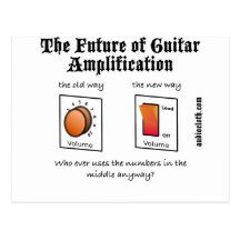 Zukunft der Gitarren-Verstärkung auf Weiß Postkarte