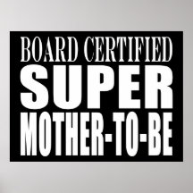 Zukünftige Mamma-lustige Babyparty-Supermutter zum Posterdruck