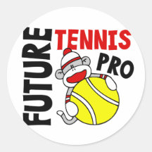 Zukünftiger Tennis-Prosocken-Affe Runde Aufkleber