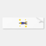 Zum Mond-Retro Raumschiff Autosticker