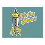 zur Retro Weltraumrakete des Mondes Postkarten
