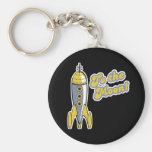 zur Retro Weltraumrakete des Mondes Schlüsselanhänger