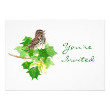 Zurück zu Natur Spatz, Vogel, Wildnis Einladungskarten
