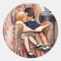 Zusammen lesen runde sticker