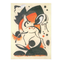 Zusammensetzung mit zwei Rotwild durch Franz Marc Individuelle Ankündigskarten