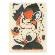 Zusammensetzung mit zwei Rotwild durch Franz Marc Postkarten
