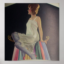 Zwanzigerjahre Dame im Silk Underthings-Deko-Plaka