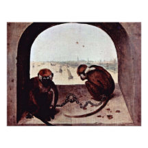Zwei Affen durch Bruegel D. Ä. Pieter (beste Quali Personalisierte Einladung