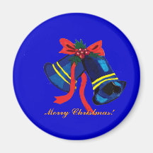 Zwei blauer Weihnachtsbell-Magnet