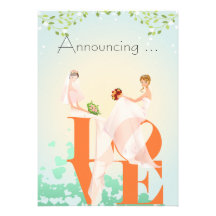 Zwei Bräute LIEBE, die Annoucement Wedding ist Ankündigungen