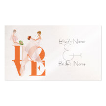 Zwei Bräute LIEBE lesbische Website-Hochzeits-Kart Visitenkarten Vorlage