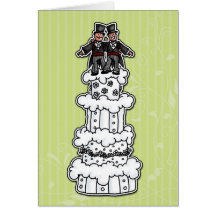 Zwei Bräutigame auf Hochzeitstorte Karte