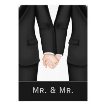 Zwei Bräutigame in den Anzügen Wedding Personalisierte Ankündigungskarten