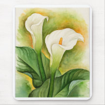 Zwei Cala-Lilien-Aquarell-Kunst - multi Mousepads