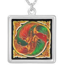 Zwei chinesische Drachen - Anhänger