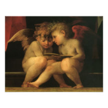 Zwei Engel, die durch Rosso Fiorentino lesen Ankündigungen