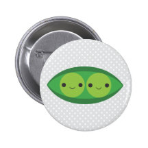 Zwei Erbsen in einer Hülse Anstecknadelbuttons