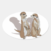 zwei Erdmännchen mit Schatten Sticker