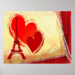 zwei Herzen in Paris Plakatdrucke