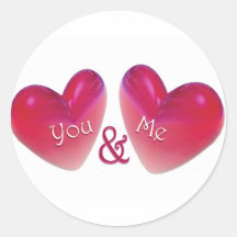 Zwei Herzen romantisch Runde Sticker