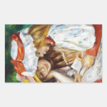 Zwei Mädchen, die Malerei Pierres Auguste Renoir l Aufkleber