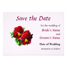 Zwei rotes Stiefmütterchen Save the Date Individuelle Ankündigung