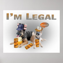 Zwei Schäferhund-legale Bier-Trinker Plakatdrucke