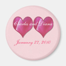Zwei Wedding Herzen oder Jahrestags-Magnet Magnets