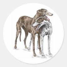 Zwei Windhund-Hundefreunde Sticker