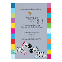 Zwei Zebras - Blauzwillings-Geburtstags-Party lädt Einladungen
