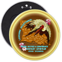 Zweihundertjähriges Louisiana-Karneval-Party sehen Anstecknadelbuttons