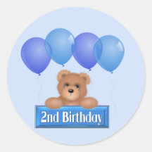 Zweiter Geburtstag Runde Sticker