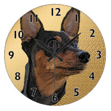 Zwergpinscher-Kunst-Wanduhr