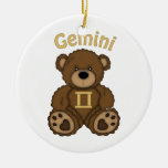 Zwillings-Astrologie-Tierkreis-Teddybären Weihnachtsornament