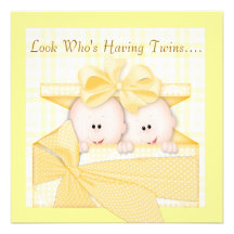 ZWILLINGS-BABYPARTY-EINLADUNGS-GELB