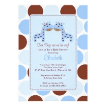 Zwillings-blaue Giraffen-mehrfache Babyparty-Einla
