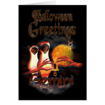 Zwillingstierkreis-Halloween-Gruß Grußkarten