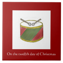 Zwölfter Tag der Weihnachtsfliesen-- roten und grü