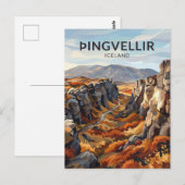 Þingvellir Island Postkarte (Vorne/Hinten)