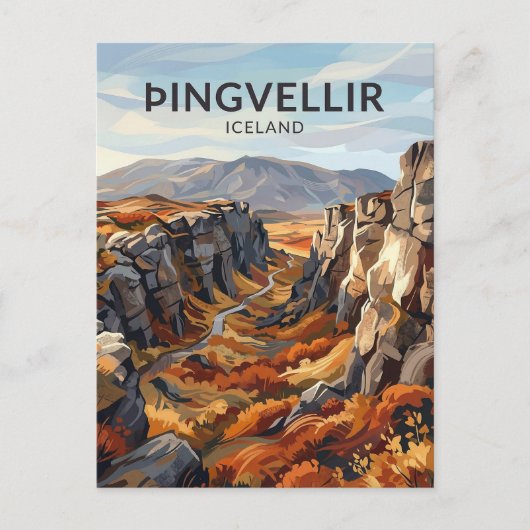 Þingvellir Island Postkarte (Vorderseite)