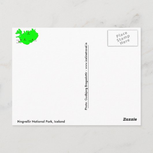 Þingvellir Nationalpark, Island - UNESCO Postkarte (Rückseite)