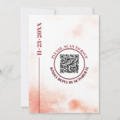 Βranch and moon Qr code Japandi Hochzeit Einladung (Rückseite)