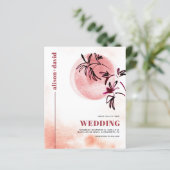 Βranch Qr code Japandi BUDGET Hochzeitseinladung (Stehend Vorderseite)