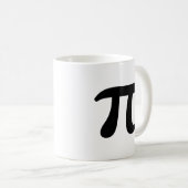 π Pi schwarze Schrift Kaffeetasse (VorderseiteRechts)