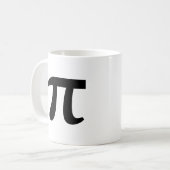 π Pi schwarze Schrift Kaffeetasse (Vorderseite Links)
