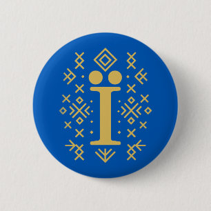 Ї Symbol im ukrainischen Volksmuster - Kulturerbe Button