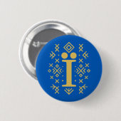 Ї Symbol im ukrainischen Volksmuster - Kulturerbe Button (Vorne & Hinten)